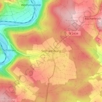 Seifriedsburg topographic map, elevation, terrain