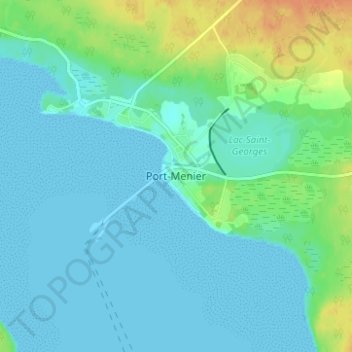 Port-Menier topographic map, elevation, terrain