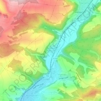 Ofteringen topographic map, elevation, terrain