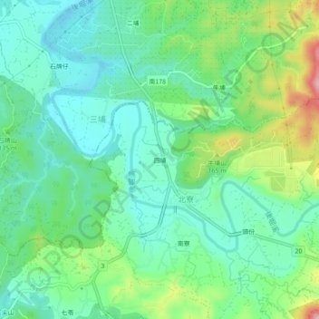 Sibu topographic map, elevation, terrain