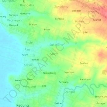 Kaum topographic map, elevation, terrain