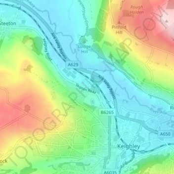Low Utley topographic map, elevation, terrain