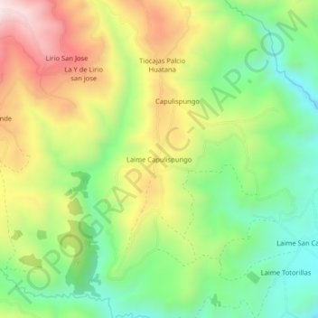 Laime Capulispungo topographic map, elevation, terrain