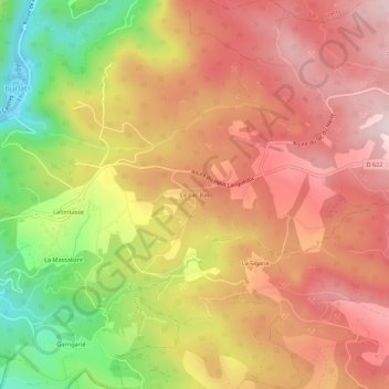 Le Lac Bas topographic map, elevation, terrain