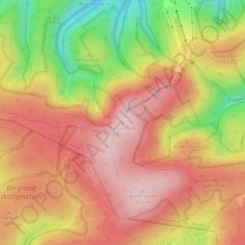 Ziegenhelle topographic map, elevation, terrain
