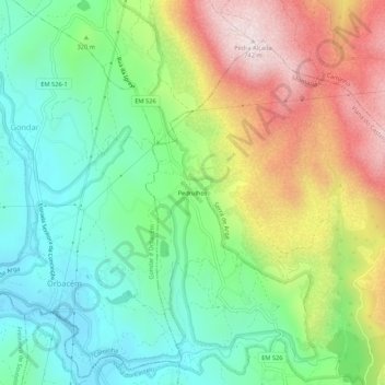 Pedrulhos topographic map, elevation, terrain