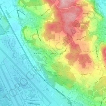 Oberrüti topographic map, elevation, terrain