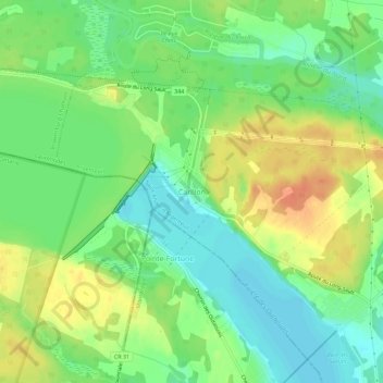 Carillon topographic map, elevation, terrain
