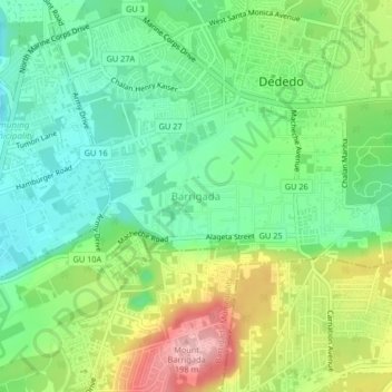 Barrigada topographic map, elevation, terrain
