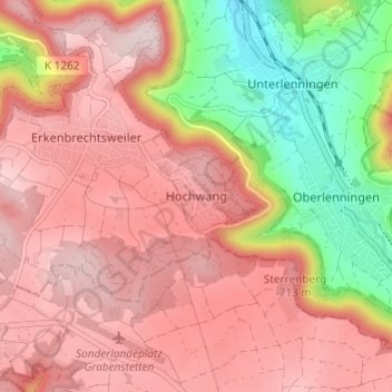 Hochwang topographic map, elevation, terrain