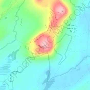 Mullaghmore topographic map, elevation, terrain