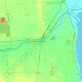 Seneca Falls topographic map, elevation, terrain