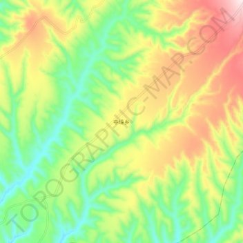 中垛乡 topographic map, elevation, terrain