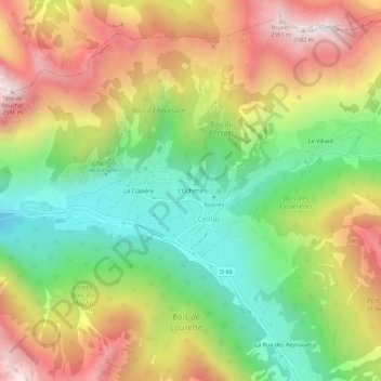 L'Ochette topographic map, elevation, terrain