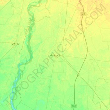Shujaabad topographic map, elevation, terrain