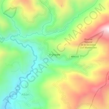 El Crucero topographic map, elevation, terrain