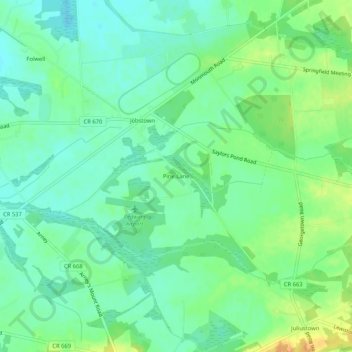 Pine Lane topographic map, elevation, terrain