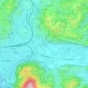 Sarsan topographic map, elevation, terrain