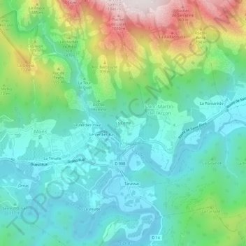 La Coste topographic map, elevation, terrain