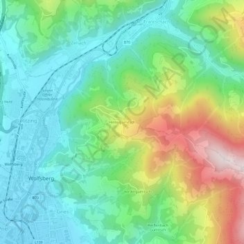 Hintergumitsch topographic map, elevation, terrain