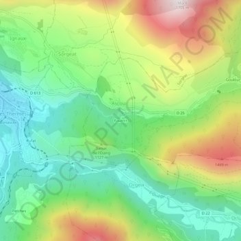 Fournit topographic map, elevation, terrain