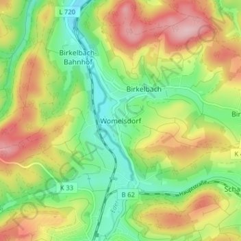 Womelsdorf topographic map, elevation, terrain