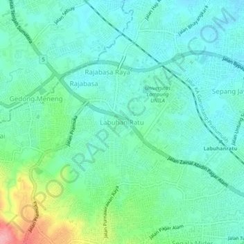 Labuhan Ratu topographic map, elevation, terrain