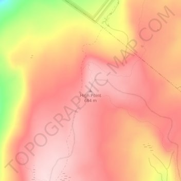 High Point topographic map, elevation, terrain