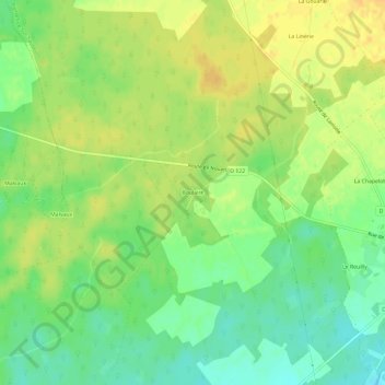 Boulaire topographic map, elevation, terrain
