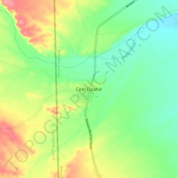 El Dahir topographic map, elevation, terrain