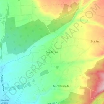 San Ramon topographic map, elevation, terrain