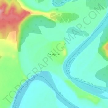 San Agustin topographic map, elevation, terrain