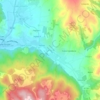 Canneto topographic map, elevation, terrain