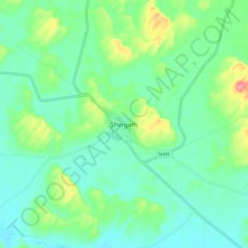 Shergarh topographic map, elevation, terrain