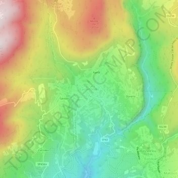 Castelfondo topographic map, elevation, terrain