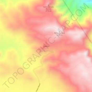 Viveros topographic map, elevation, terrain