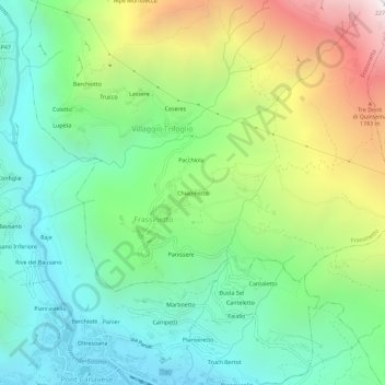 Chiapinetto topographic map, elevation, terrain