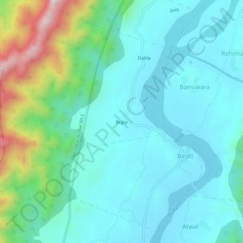 Bujra topographic map, elevation, terrain
