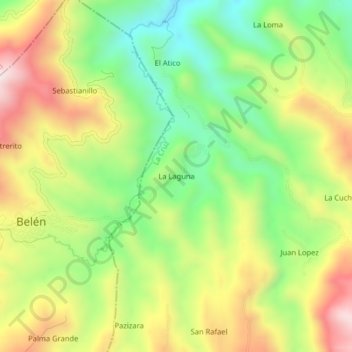 La Laguna topographic map, elevation, terrain