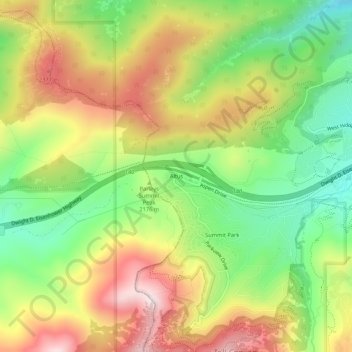 Altus topographic map, elevation, terrain