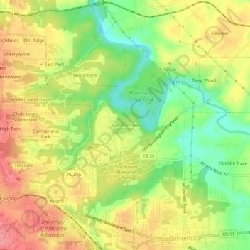 Summerfield topographic map, elevation, terrain