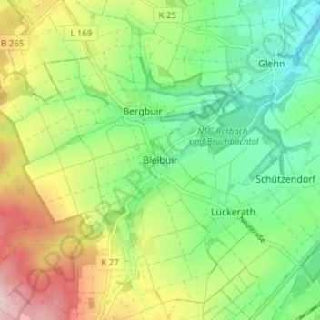 Bleibuir topographic map, elevation, terrain