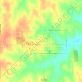 Highland Elementary School topographic map, elevation, terrain