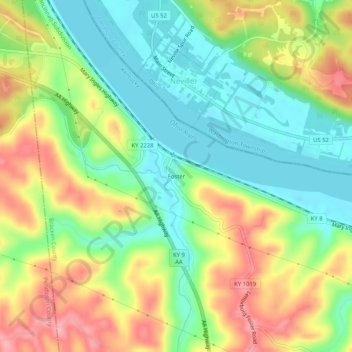 Foster topographic map, elevation, terrain