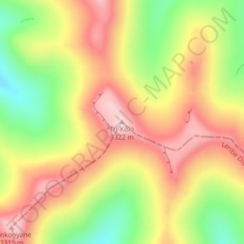 Tri-Kolo topographic map, elevation, terrain