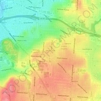 Ohmer Park topographic map, elevation, terrain
