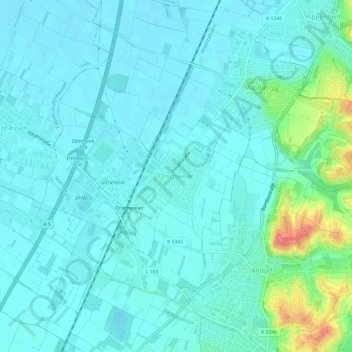 Orschweier topographic map, elevation, terrain