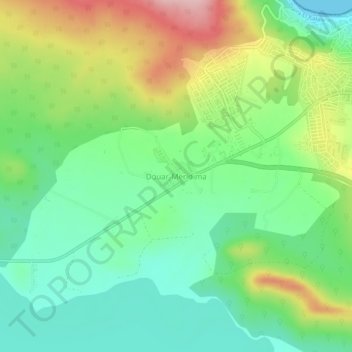 Douar-Meridima topographic map, elevation, terrain
