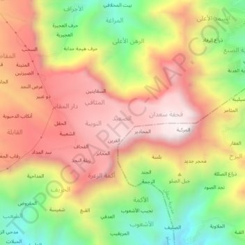 As Salw topographic map, elevation, terrain