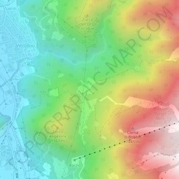 Passo di Nava topographic map, elevation, terrain